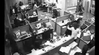 OFFICE WORKER GOES CRAZY:DESTROYS OFFICE