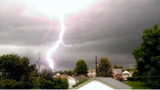 7/01/2015 -- EPIC LIGHTNING in St. Louis Missouri -- Strikes multiple times nearby