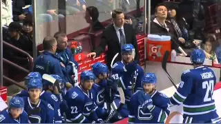 Jannik Hansen collapses on Canucks bench 12/20/14