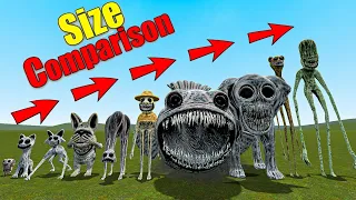 NEW SIZE COMPARISON ZOONOMALY ALL MONSTER FAMILY in Garry's Mod!