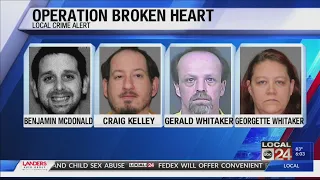 Arrests/convictions in Operation Broken Heart in Mississippi, targeting child sex offenders