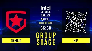 Gambit vs NiP – Map 1 [Ancient] - IEM Katowice 2022 - Group Stage