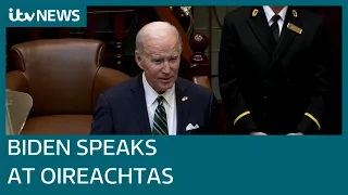 Biden says 'UK should be working closer with Ireland' to support NI in Oireachtas speech | ITV News