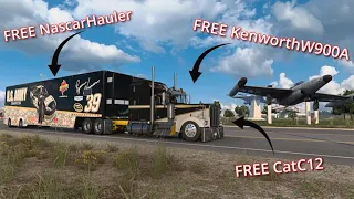 FREE Kenworth W900A + Cat C12 + Nascar Hauler!  - ATS / 4K PNG Logitech G923