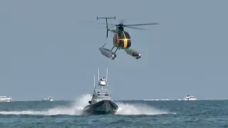 Hughes OH-6 Cayuse NH-500MD Guardia di Finanza Speedboat chase at the Jesolo European AirShow 2017