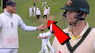 Huge drama Ben Stokes fight with Steve Smith on Steve Smith catch out decision by 3rd Umpire today