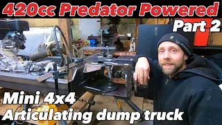 420cc Predator powered Articulating 4x4 dump truck build part 2