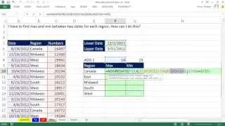 Mr Excel & excelisfun Trick 121: MIN and MAX Between Two Dates For Each Region