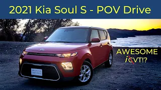 POV Car Review - 2021 Kia Soul S with Binaural Sound.  Is A CVT Ever The Solution?