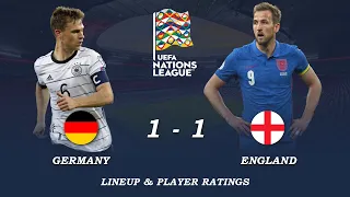 Germany Vs England | UEFA Nations League - Lineups & Player Ratings 2022/2023