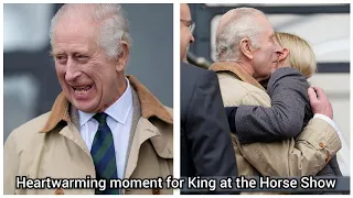 King Charles braves rain to attend Windsor Horse Show and hugs his niece Zara Tindall