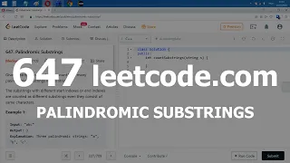 Разбор задачи 647 leetcode.com Palindromic Substrings. Решение на C++