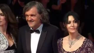 Serbian director-writer-actor Emir Kusturica and his leading lady Monica Bellucci on red carpet