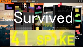 Tetr.io - Surviving 41 spike and winning the round after