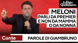 Giambruno, Conte: "Frase inqualificabile. Meloni parli da premer e non da mamma"