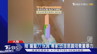 陸「蘿蔔刀」玩具 專家:恐潛意識培養童暴力｜TVBS新聞 @TVBSNEWS01