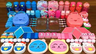 BLUE vs PINK HELLO KITTY! Mixing random into STOREBOUGHT ! Mickey Slime Video #305