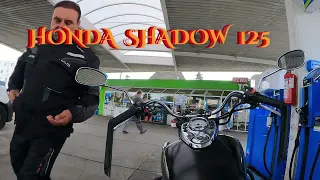 Honda  Shadow 125 - Autobahn Landstraße Speed Check. Motorrad  Tour.