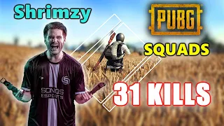 Soniqs Shrimzy - 31 SOLO KILLS! - SQUADS - PUBG