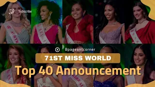 Miss World 2024 Top 40 Announcement #missworld #missworld2024 #india