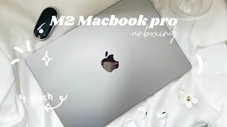 M2 MacBook Pro 14 inch aesthetic ASMR Unboxing (Space Grey)