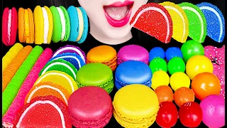 ASMR Rainbow Watermlelon, Macaron, Chocolate Ball 무지개 수박, 마카롱, 초콜릿 먹방 Mukbang, Eating