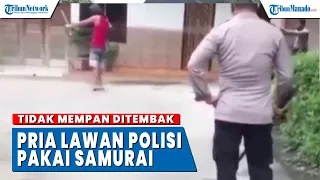 Pria Lawan Polisi Pakai Samurai, Ditembak Tidak Mempan