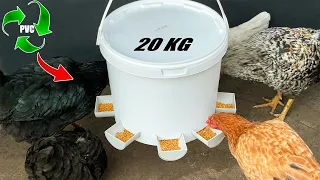 20 Kg Kova ve Pvc Borudan pratik Tavuk Yemlik Yapımı