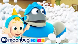 Washing Machine - Kids Video Subtitles | Arpo the Robot | Cartoons for Kids | Moonbug Literacy