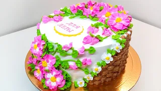 Торт для девочки(крем БЗК). /Cake for girl(protein custard).