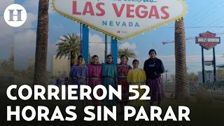 Mujeres rarámuris corren 540 kilómetros en tres días desde Los Angeles hasta Las Vegas Nevada