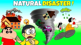 Shinchan And Nobita Survive in Natural Disaster || Funny Game Roblox | Hami plays