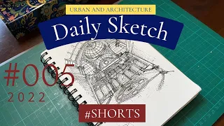 Daily Urban Sketch Journal Speed Scribble Drawing  #shorts