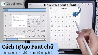 CÁCH TẠO FONTS CHỮ CHO RIÊNG BẠN - Dùng trong ứng dụng viết ghi chú GoodNotes 5 | How to create Font