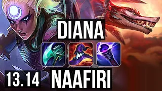 DIANA vs NAAFIRI (MID) | 300+ games | EUW Master | 13.14