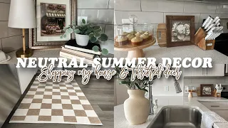 NEW SUMMER CLEAN + DECORATE WITH ME  / NEUTRAL SUMMER DECOR / KITCHEN DECOR IDEAS / SHOP MY HOUSE