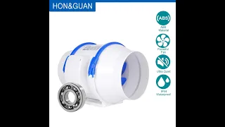 Hon-Guan Inline Duct Fans 110V 6-- Ducted Extractor Fan for Bathroom Greenhouses Hydroponics