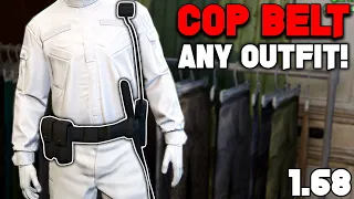 How To Get The REAL COP BELT On Any Outfit Glitch In Gta 5 Online 1.68! (NO TRANSFER GLITCH)