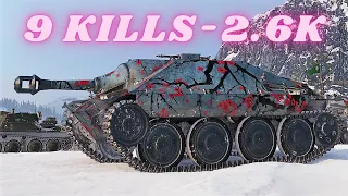 Jagdpanzer 38(t) Hetzer  9 Kills 2.6K Damage World of Tanks Replays ,WOT tank games