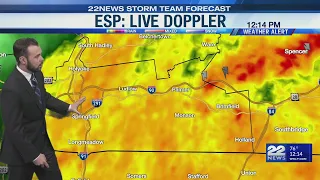 Heavy rainfall through western Mass. this afternoon