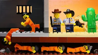 Lego Prison Break: Prisoner Escapes Through Tunnel in Desert (Lego Stop Motion)