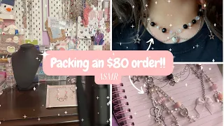 Packing an $80 Order! ₊˚⊹♡ Asmr // Small business Vlog