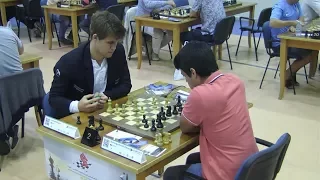 QUEEN AND ROOK ENDGAME!!! Magnus Carlsen Vs Eduardo Iturrizaga Bonelli - Blitz Chess 2014