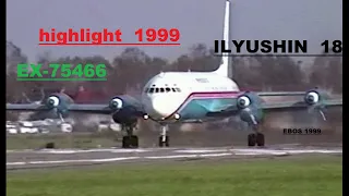 very rare and last  ILYUSHIN IL-18 EX-75466 departure , Ostend Airport