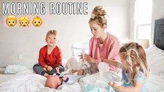 MY NEWBORN MORNING ROUTINE WITH THREE KIDS!