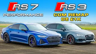 Audi RS7 Performance vs Audi RS3 Tunado: CORRIDA DE ARRANCADA