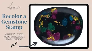 Add Multiple Colors an Embellishments to a Gemstone Stamp in Procreate | iPad Polished Stone Art