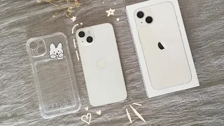 🌱 unboxing iphone 13 starlight + accessories • 2022
