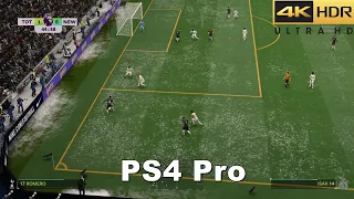 FC 24 - Newcastle United vs Tottenham Hotspur PS4 Pro Old Gen Snow Gameplay [4K HDR 60FPS]