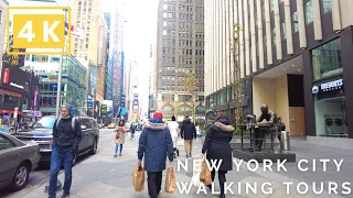 [4K] NYC Walking Tours | Feeling like Winter ❄ in Midtown Manhattan (West 39 St), Broadway 5th ave